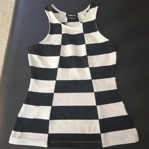 Bebe racerback black white tank XS